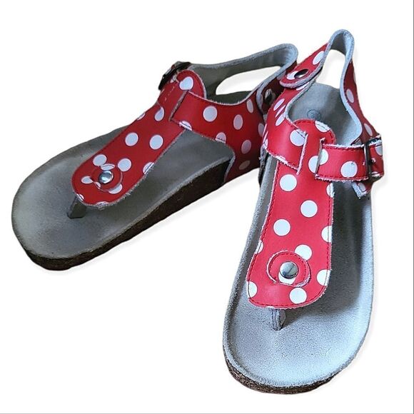 Mini Boden Red Polkadot Girls Sandals - Picture 1 of 9